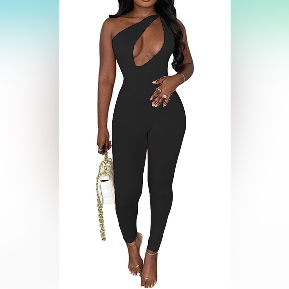 BRAND NEW One Shoulder Hollowed-out Jumpsuit Size L